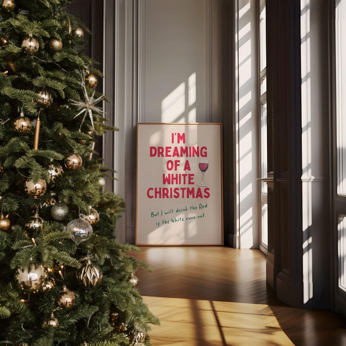 Sleigh All Day Then Cabernet Santa Wine Pun Christmas Poster - Image 2