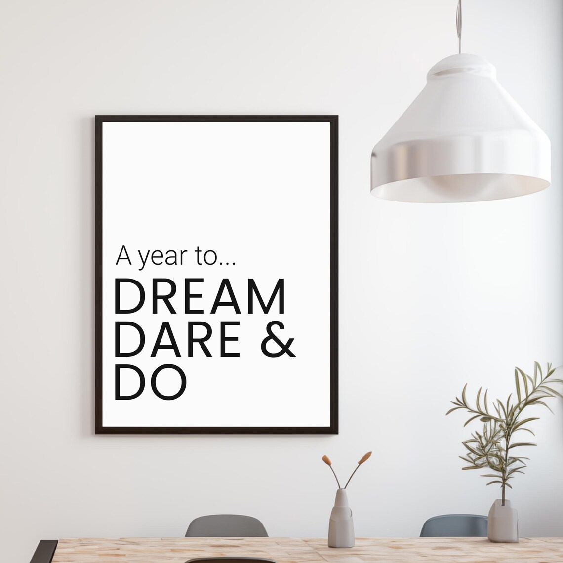 A Year To Dream Dare Do Minimal Black Typography New Year Poster - Image 3