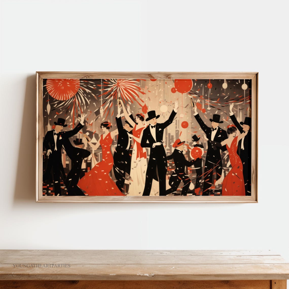 Art Decor New Years Frame Tv Art New Years Eve Art For Tv Frame 1920s Theme New Years Party Tv Art Vintage New Years Eve Art Tv - Image 2