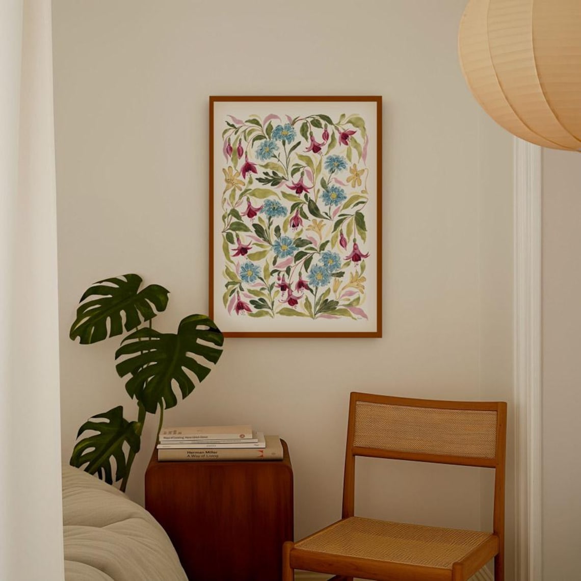 Trailing Fuchsia Flower, Cottage Bedroom Decor - Image 2