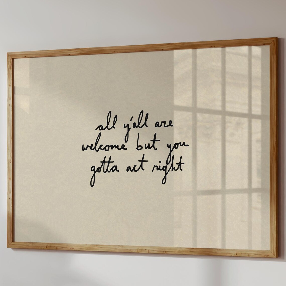 Funny Welcome Print, Minimalist Entryway Decor