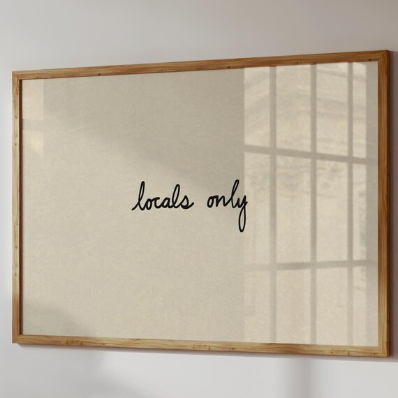 Locals Only Print Neutral Beach House Decor Digital Download Horizontal