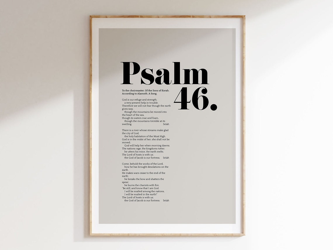 Psalm 46 Bible Verse Wall Art Minimalist Decor Christian Modern Scripture Poster Bold Typography Baptism Baby Shower Birthday Gift Idea - Image 6