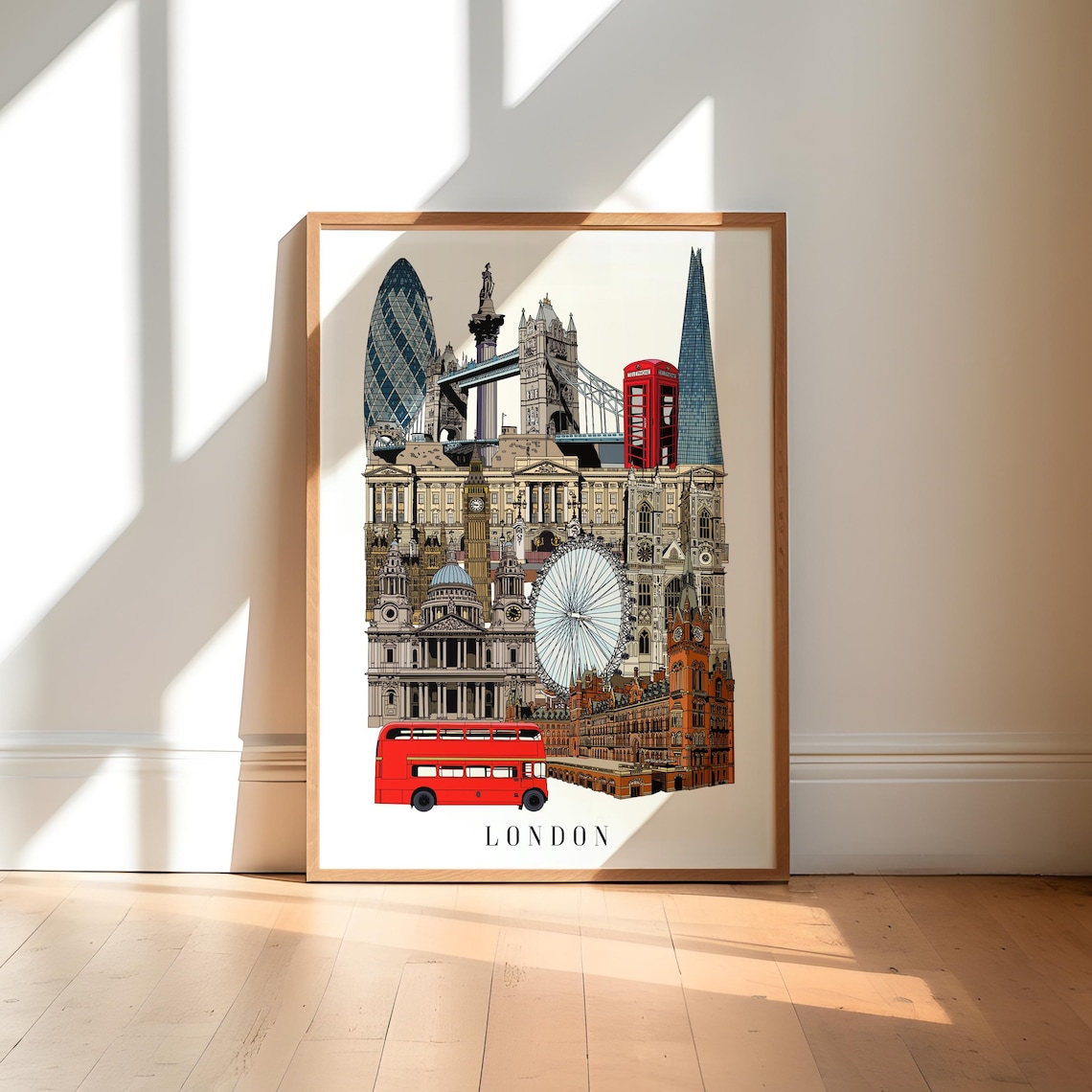 London Landmarks Art Print, Skyline Poster
