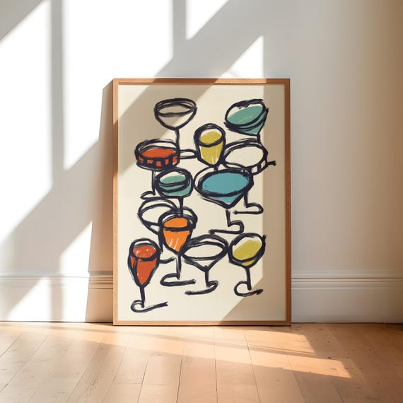 Cocktail Art Print, Kitchen Wall For Dining Room Gallery