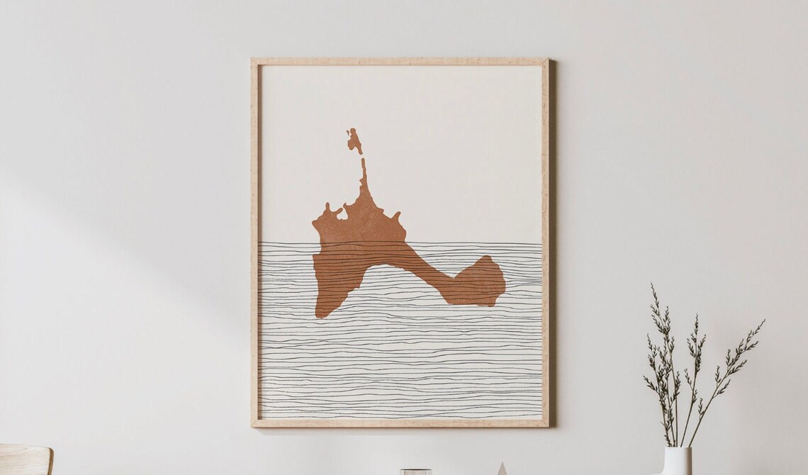 Formentera Island Map Terracotta Minimalist Spain Travel Poster