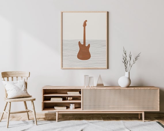 Electric Guitar Player Boho Music Art Print