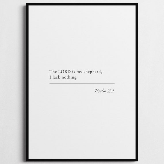 Psalm 231 Bible Verse Poster Bible Verse Framed Print Christian Wall Art The Lord Is My Shepherd Religious Gift
