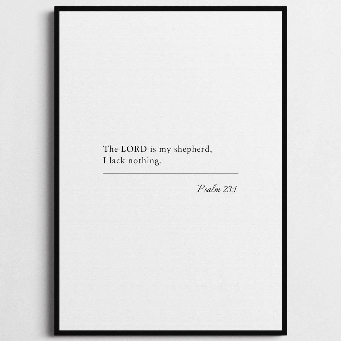 Psalm 231 Bible Verse Poster Bible Verse Framed Print Christian Wall Art The Lord Is My Shepherd Religious Gift