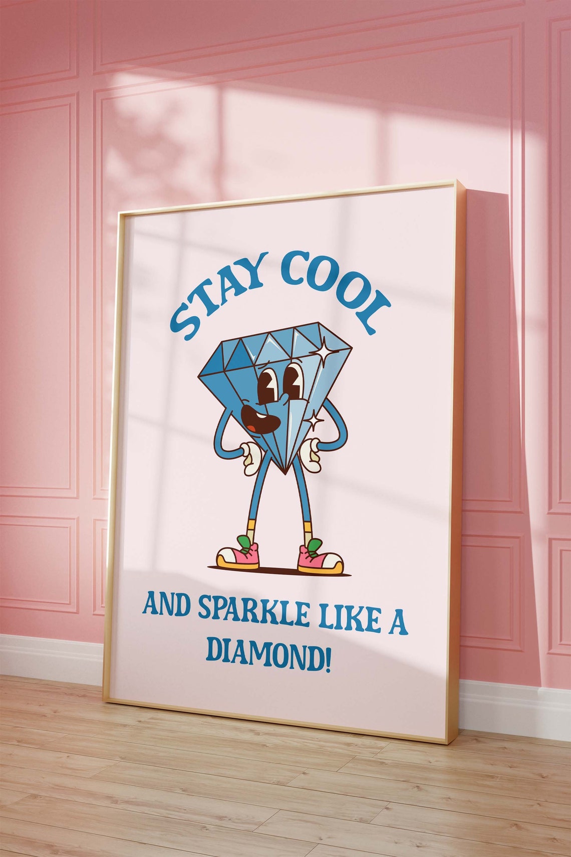 Stay Cool And Sparkle Like A Diamond Cartoon Character Print Art