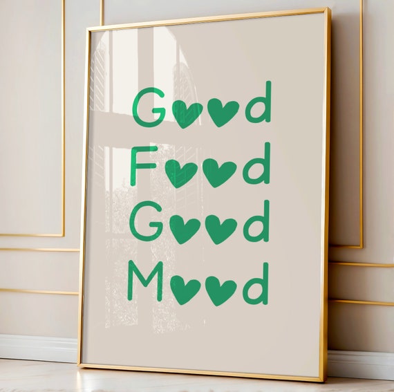 Kitchen Decor Gift Wall Art Print Minimalist Heart Chef Poster Foodie