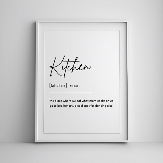 Kitchen Definition Funny Family Cooking Quote Kitchen Wall Art