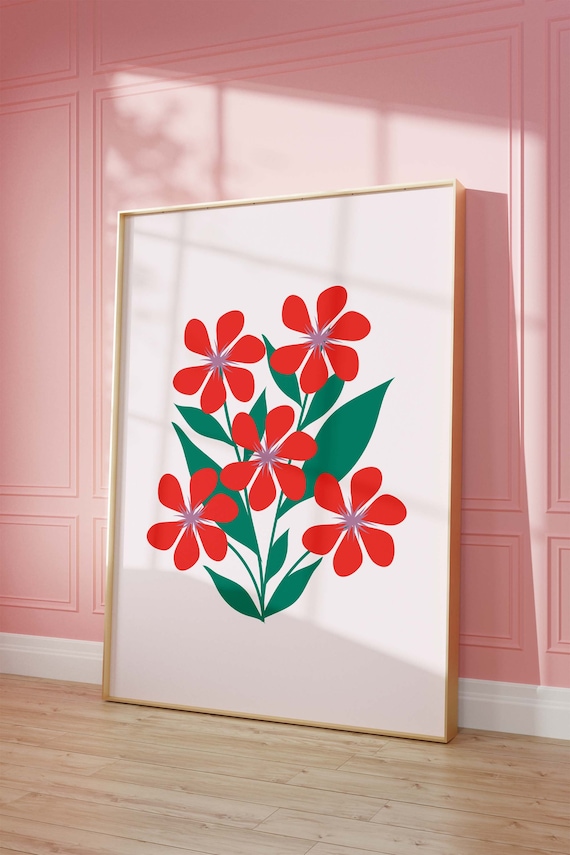 Boho Flower Art Bedroom Wall Decor Living Room Print Exhibition Posters Botanical Prints Floral Poster