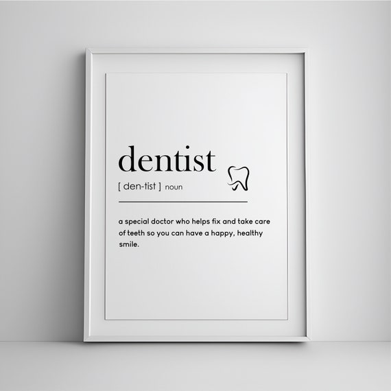 Dentist Definition Quote, Minimalist Art Print