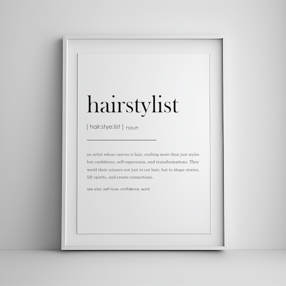 Hairstylist Dictionary Definition Noun Salon Decor Gift Poster