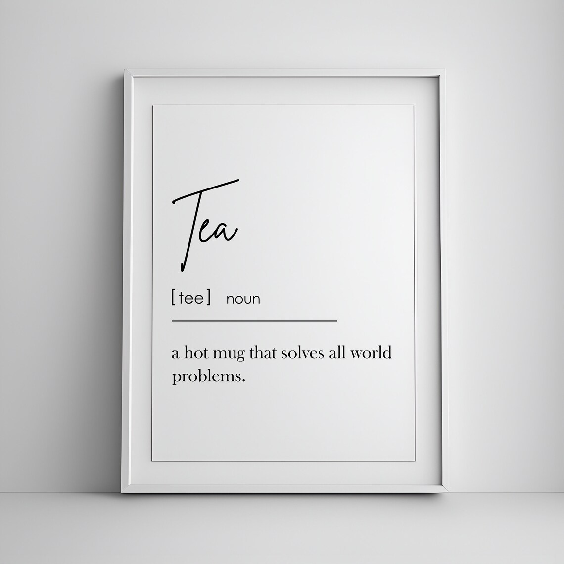 Tea Definition Print, Kitchen Wall Art Gift
