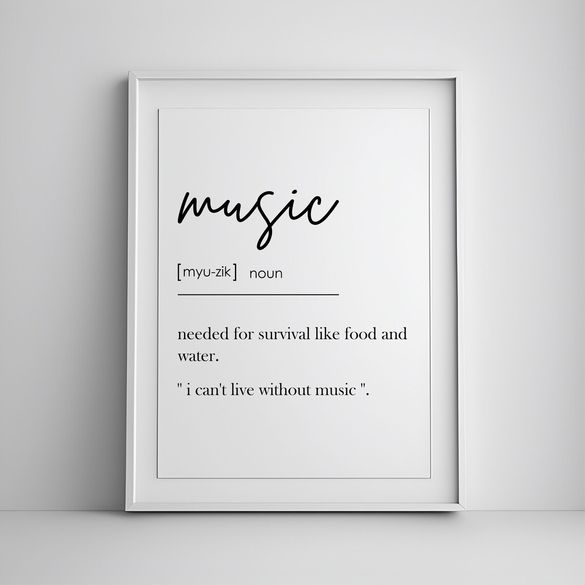 Music Definition Gift For Music Lovers Minimalist Room Poster