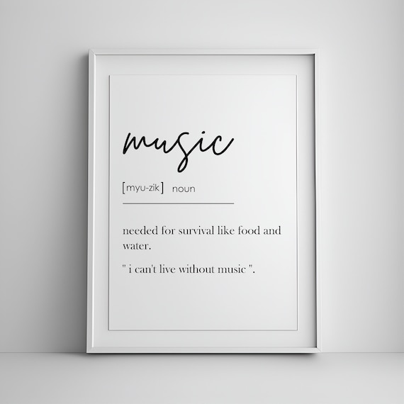 Music Definition Gift For Music Lovers Minimalist Room Poster
