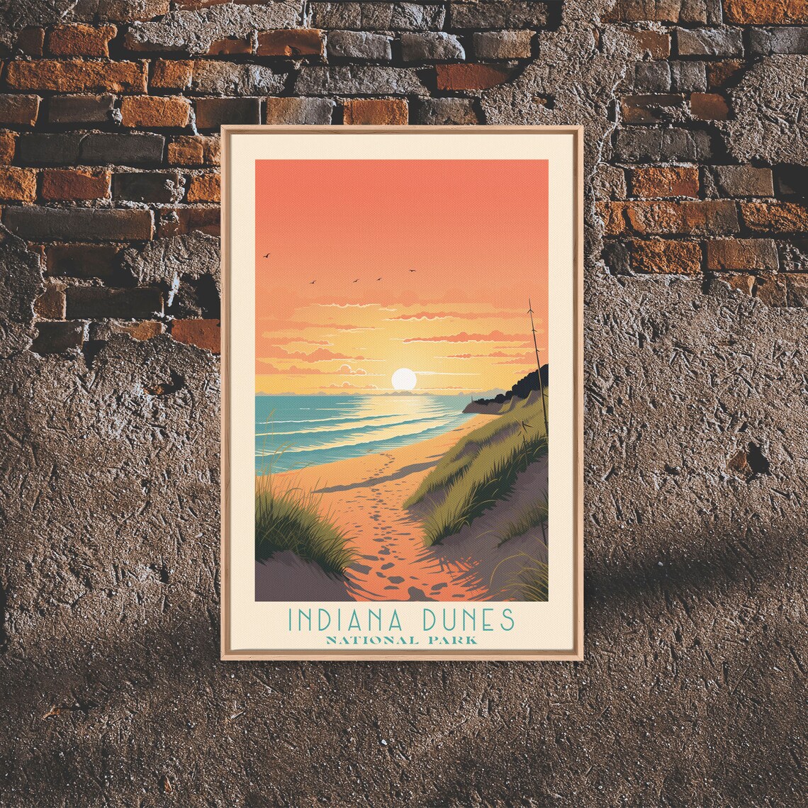 Indiana Dunes National Park Sunset Beach Dune Path Travel Poster - Image 2