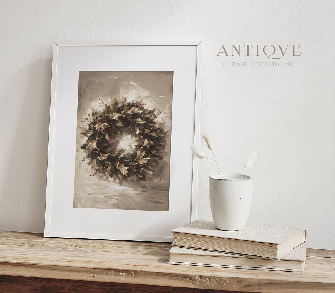 Christmas Wreath With Holly Berries, Classy Decor - Image 4