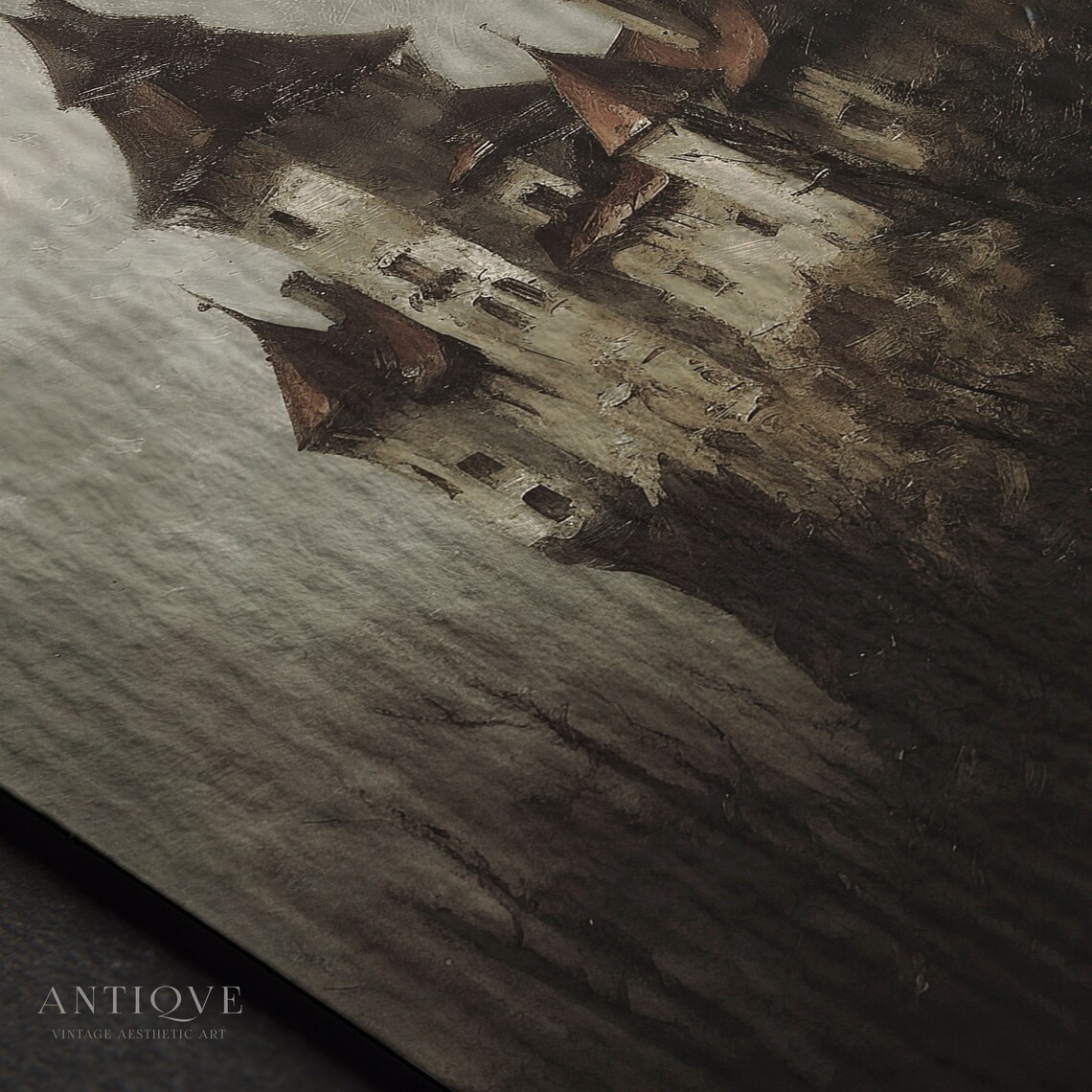 Eerie Castle On A Hill Halloween Art Print - Image 3