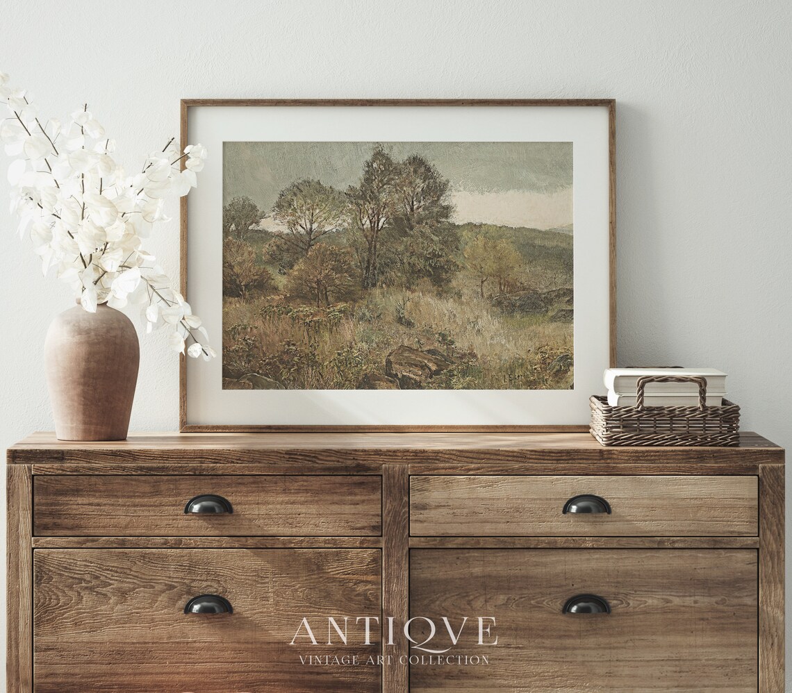 Nature Countryside Oil Painting, Muted Autumn Colours - Image 4