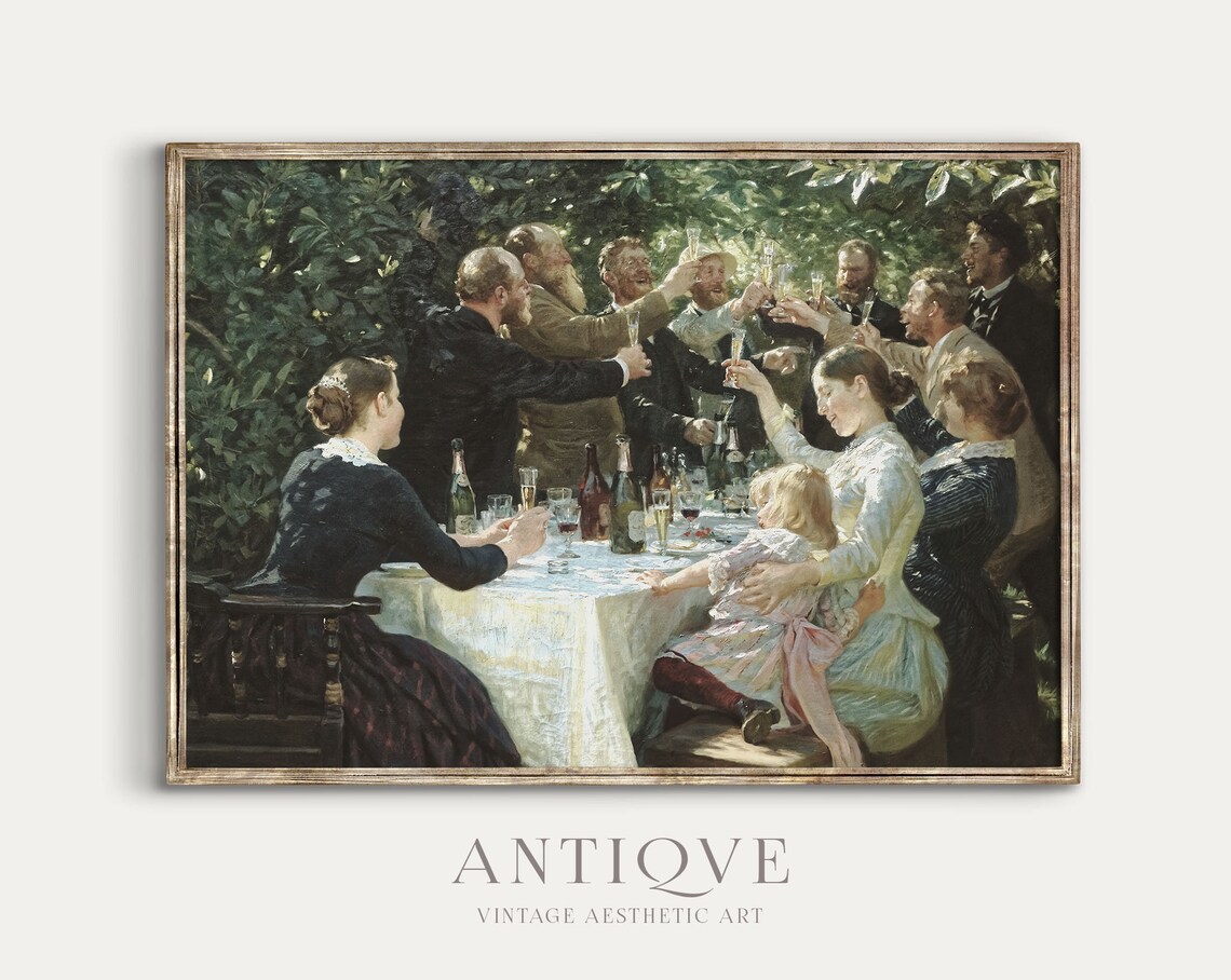 Vintage Family Gathering Garden Party Art Print