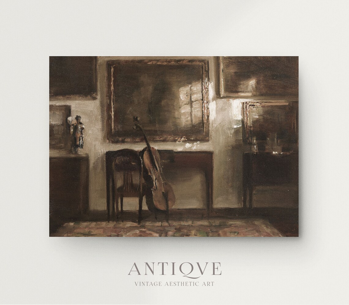 Cello and Ornate Frames Victorian Decor Art Print - Image 2