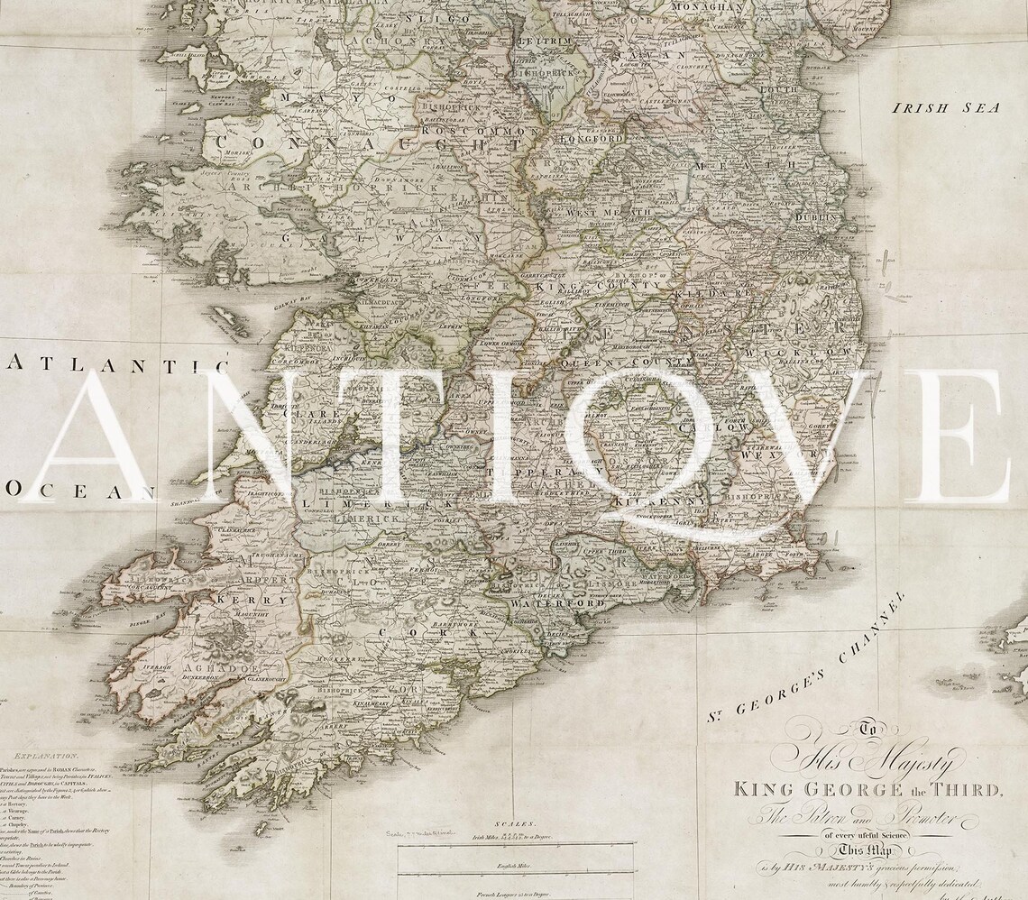 Vintage Map Of Ireland - Travel Poster - Image 2