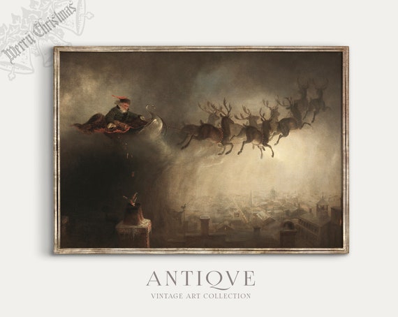 Santa Claus Vintage Christmas Decor Art Print