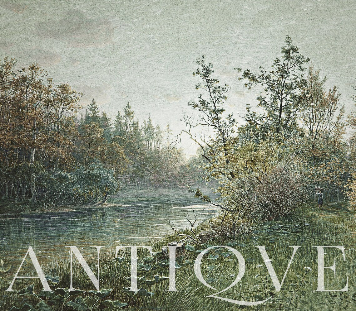 Vintage French Landscape Painting, Elegant Decor Art Print - Image 4