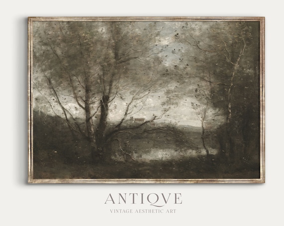 Moody Vintage French Country Forest Spring Art Print