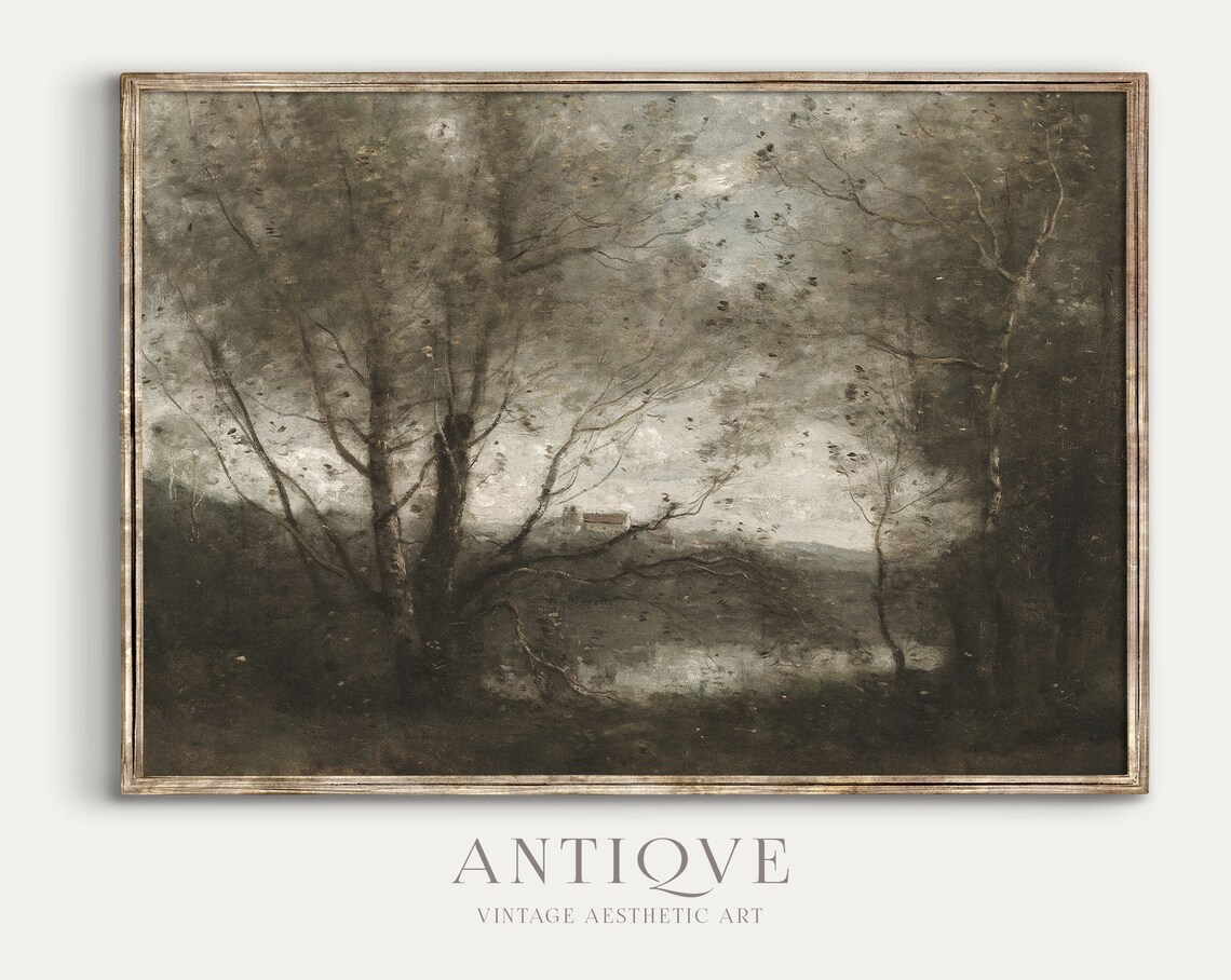 Moody Vintage French Country Forest Spring Art Print