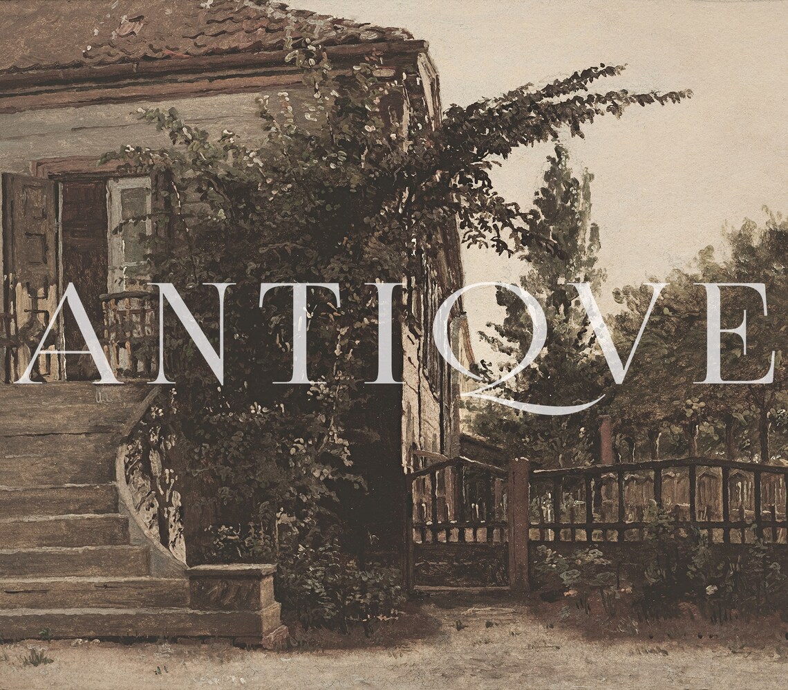 Overgrown Old House With Wooden Fence Rustic Oil Painting Poster - Image 3