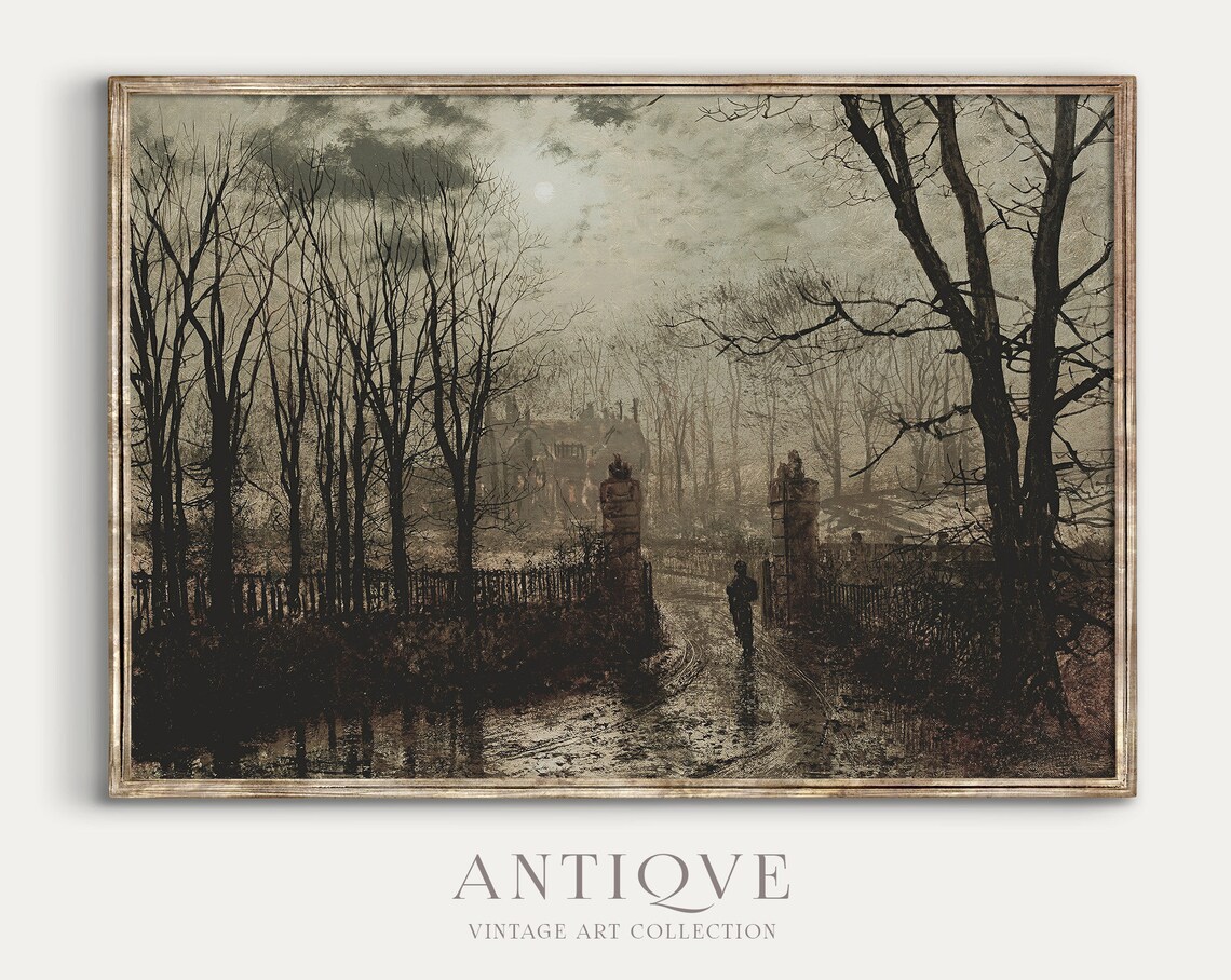 Dark Gates Vintage Oil Painting Art Print