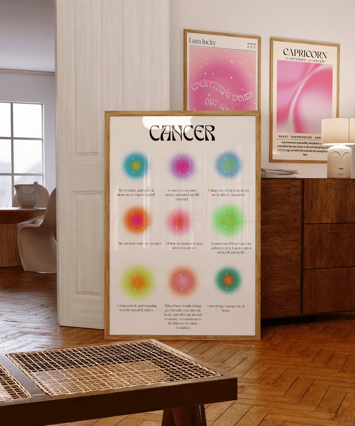 Cancer Zodiac Affirmation Aura Poster for Water Sign Birthday Gift Decor - Image 4