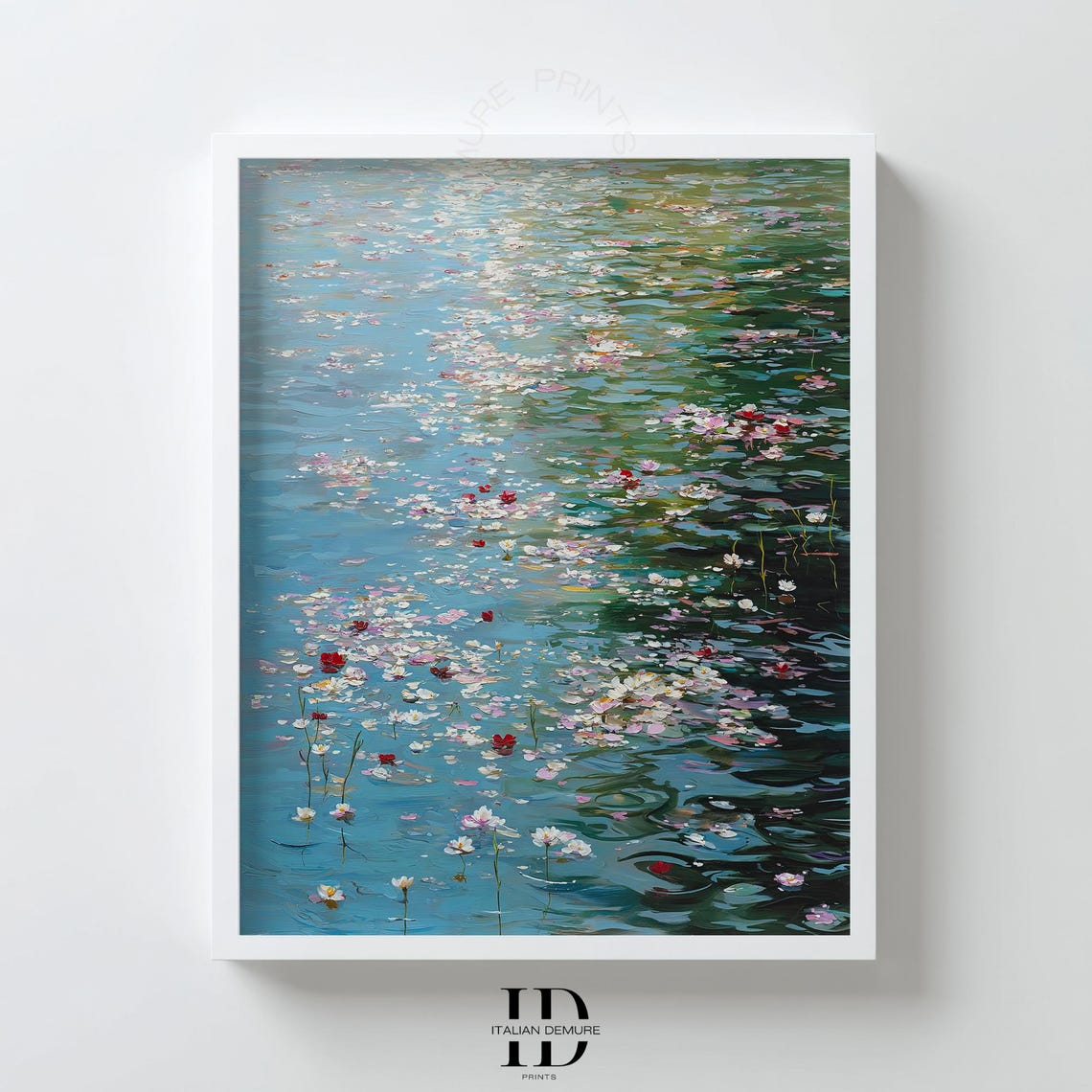 Water Lily Pond Impressionist Monet Style Floral Lake Art Poster