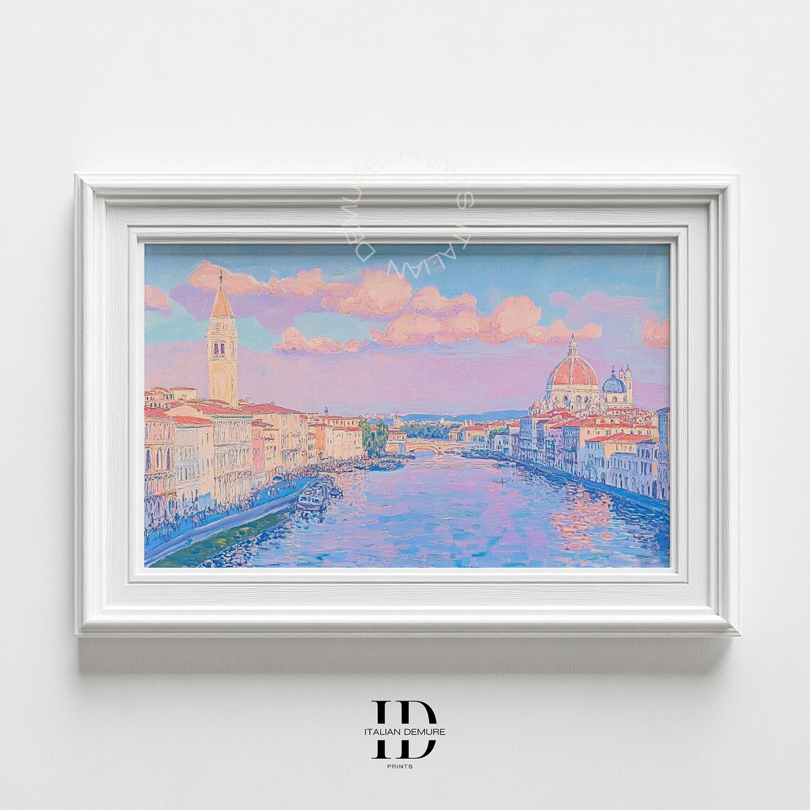 Venice Sunset Poster Print, Romantic Italian Cityscape