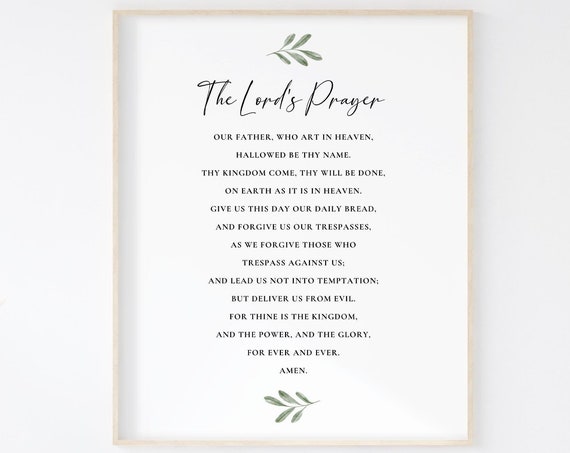 Lord's Prayer Scripture, Farmhouse Christian Art Print