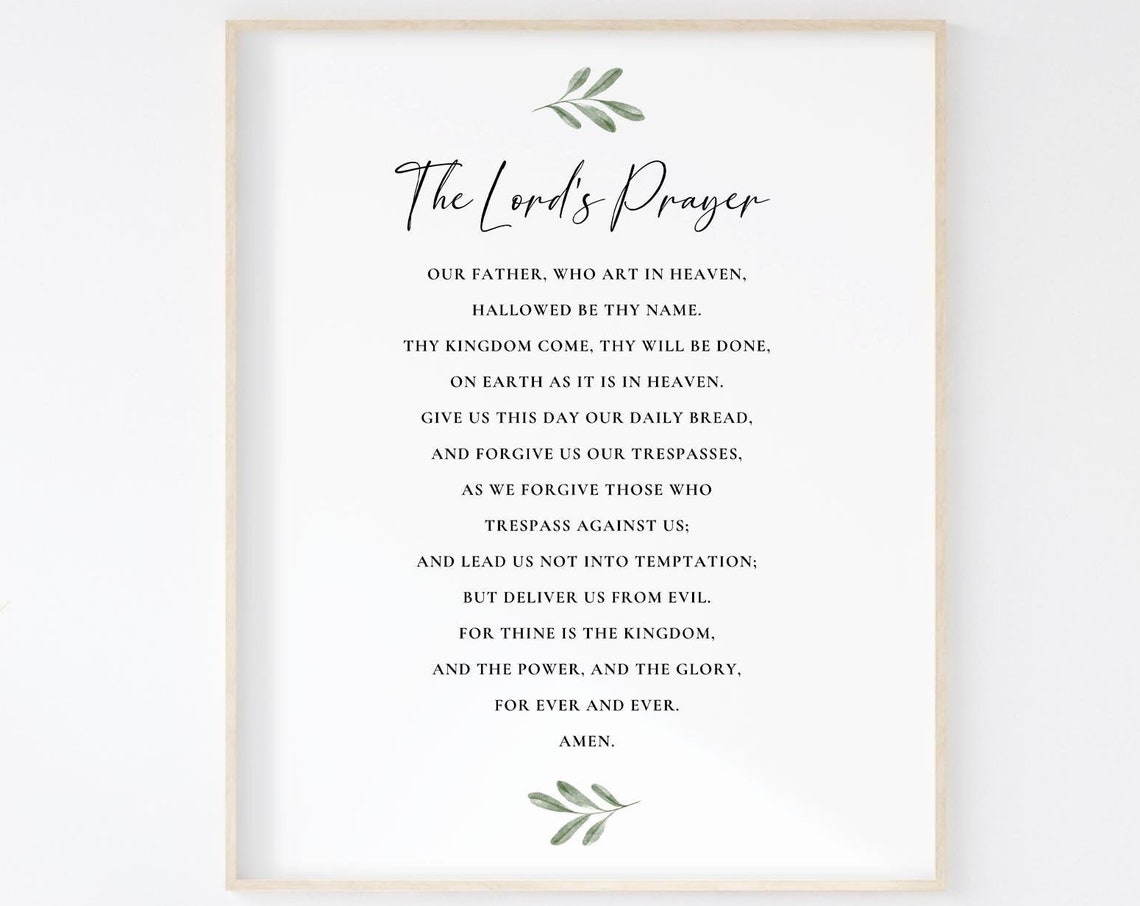 Lord's Prayer Scripture, Farmhouse Christian Art Print