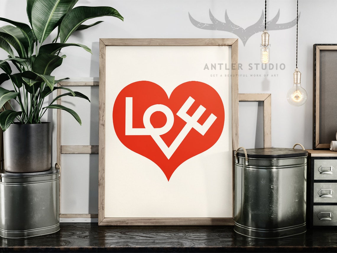 Alexander Girard Love Heart Mid Century Modern Typography Poster - Image 2