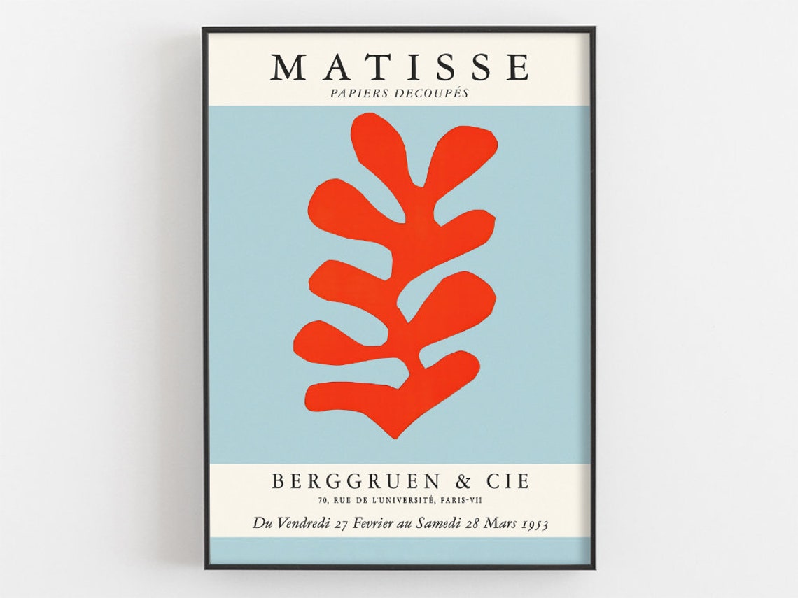 Henri Matisse Red Leaf Cutout 1953 Paris Gallery Exhibition Poster