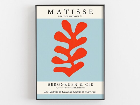 Henri Matisse Red Leaf Cutout 1953 Paris Gallery Exhibition Poster