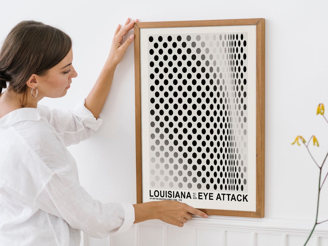 Bridget Riley Op Art Dots 2016 Louisiana Museum Eye Attack Poster - Image 4