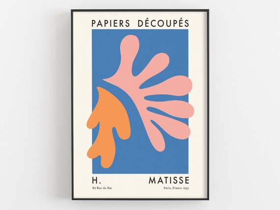 Henri Matisse Cut Outs Print Abstract Art Leaf Drawing Museum Wall Art Matisse Papiers Decoupes Exhibition Poster Nature Artwork Gifts