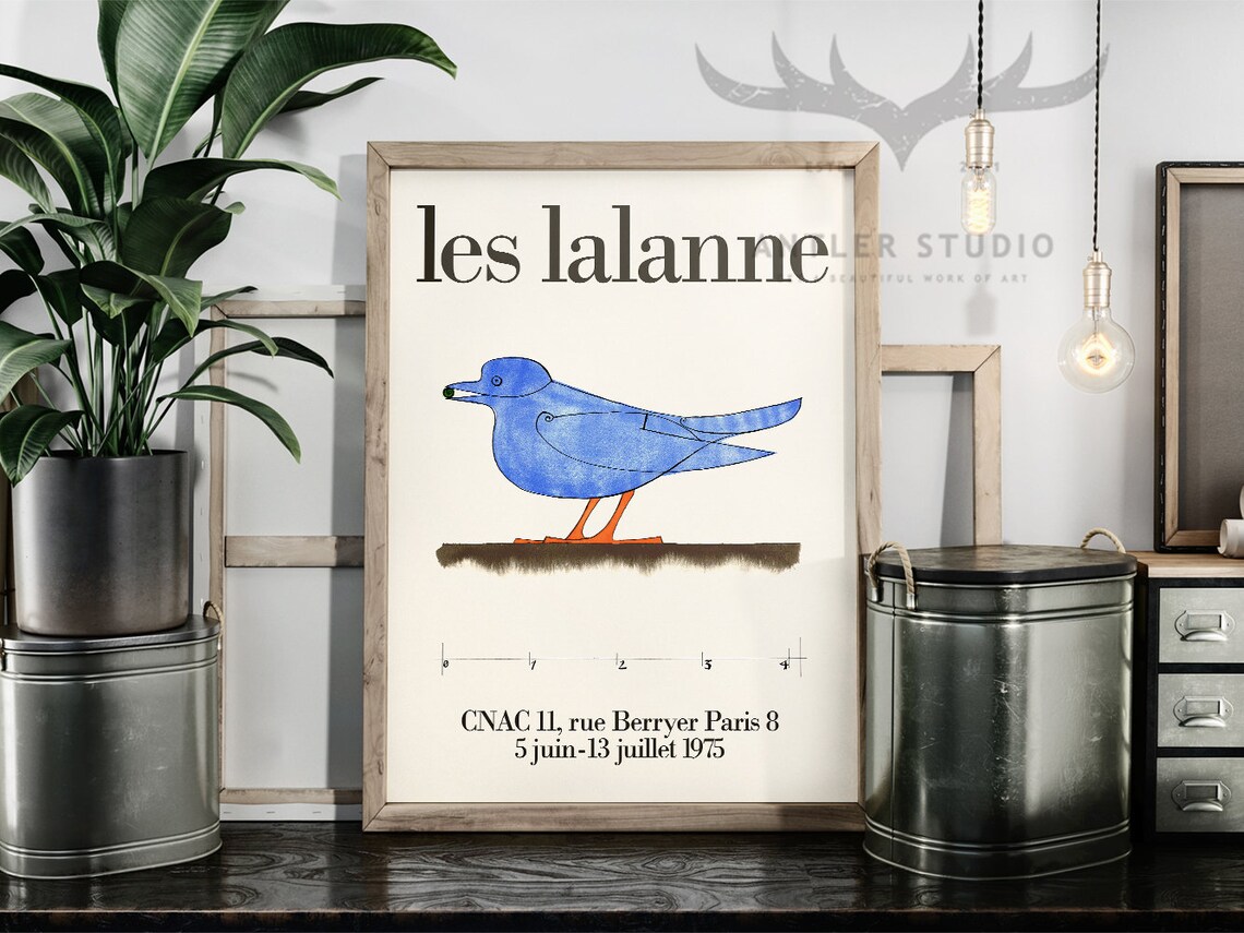 Les Lalanne Exhibition Poster Lalanne Bird Poster Paris Oiseau Bleu Mid Century Wall Art Museum Print Minimalist Decor Artist Gifts - Image 2
