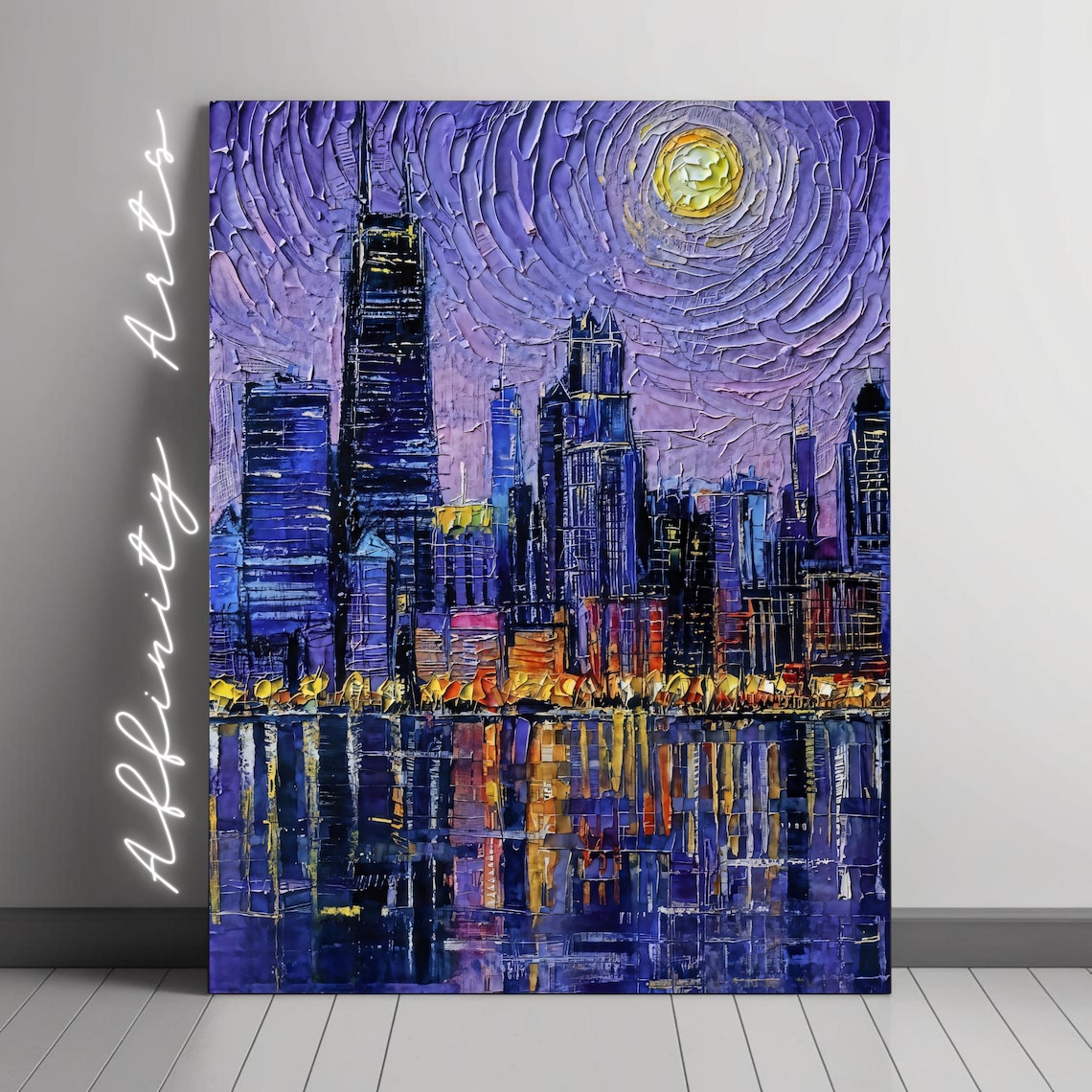 Starry Cityscape, Van Gogh Inspired Night Skyline