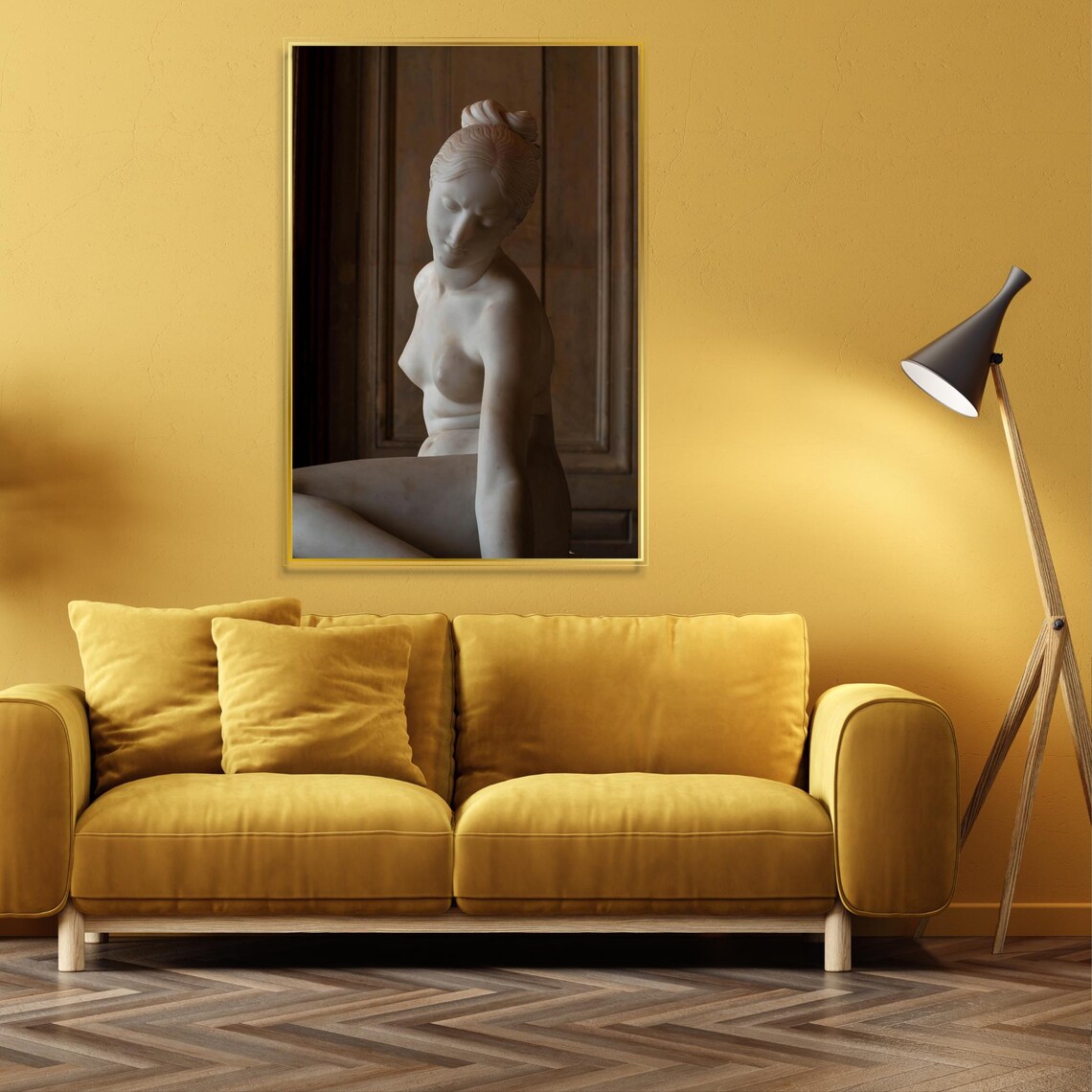 Elegant Marble Female Bust Statue, Classical Print - Image 4