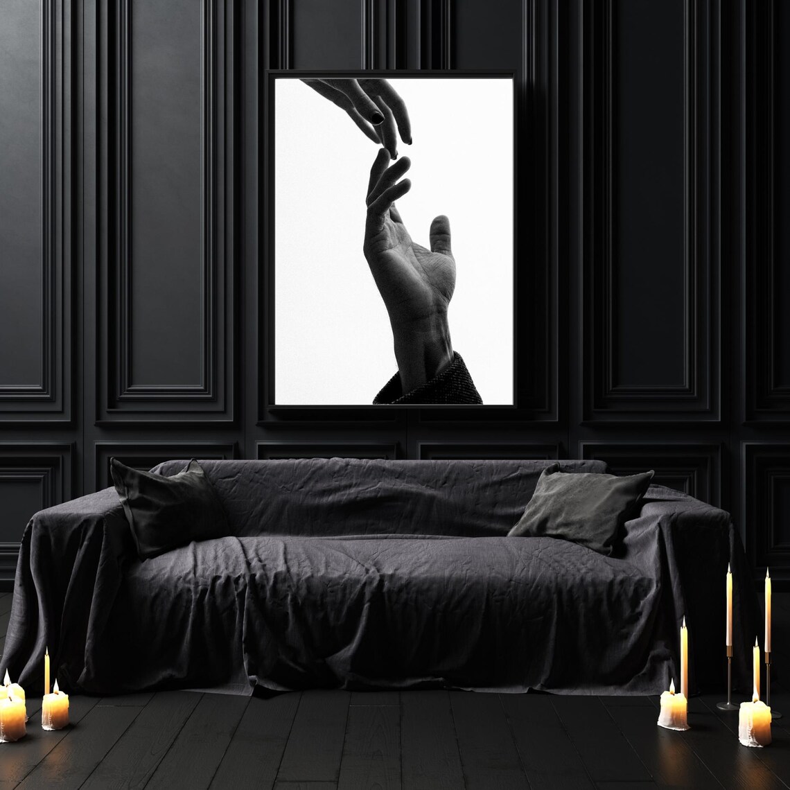 Reaching Hands Minimalist Art Print, Emotional Connection - Image 3