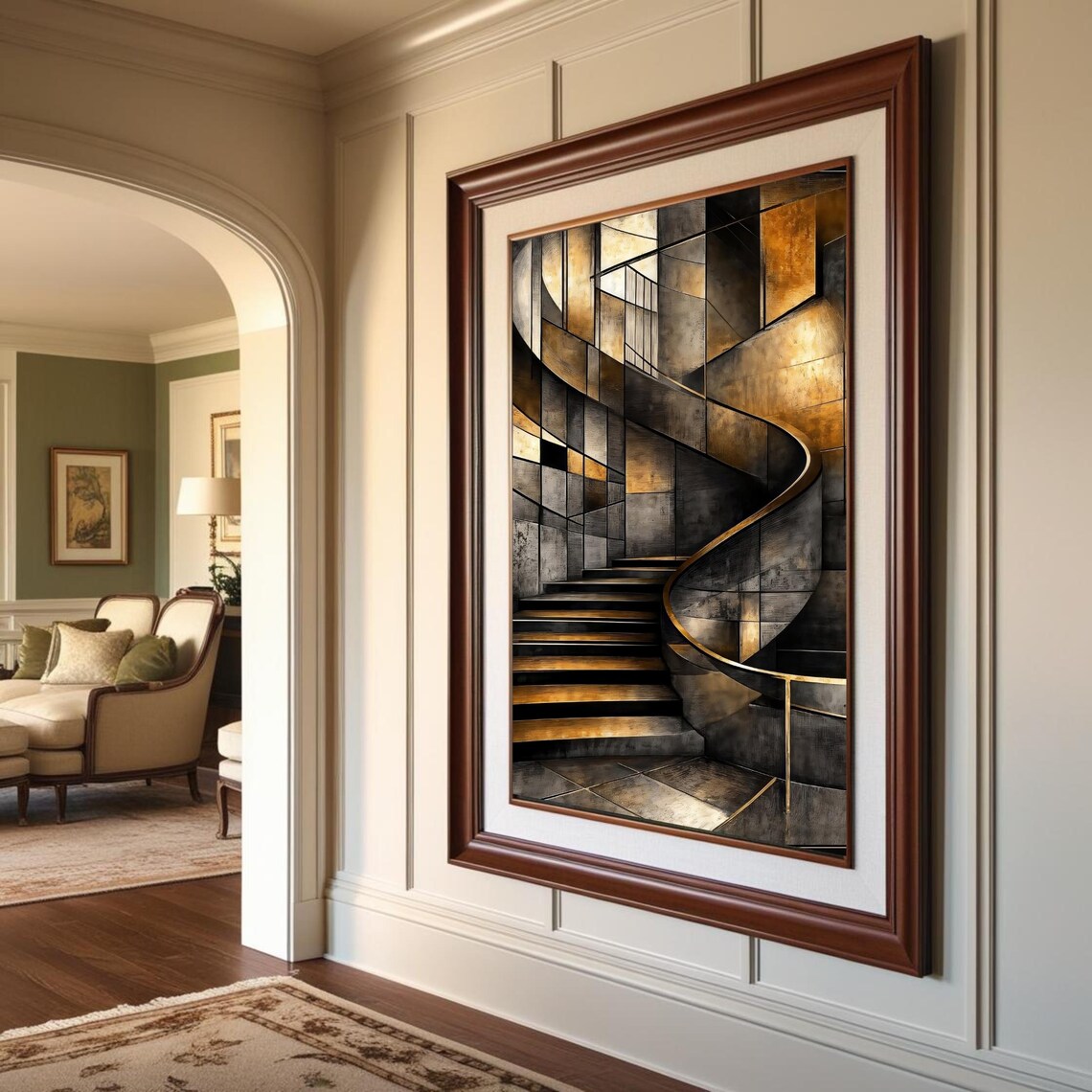 Abstract Geometric Staircase, Modern Industrial Art Print - Image 6